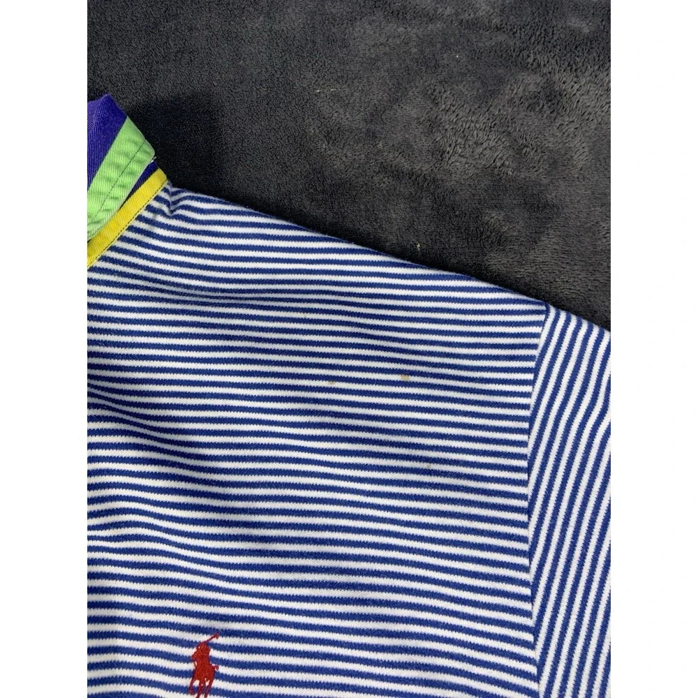 Polo Ralph Lauren Unique Striped T-Shirt‎ Purpl Collar Men's Size XL